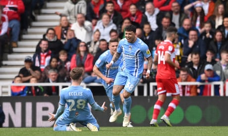 Coventry set up Middlesbrough playoff rematch after draw at Riverside