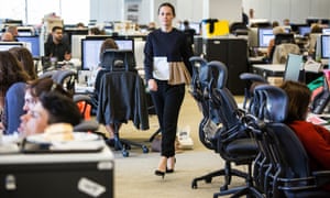 Imogen Fox in heels at the Guardian’s London offices