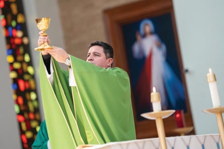 a man in a green robe