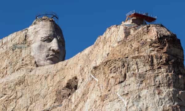 Finished Drawing Crazy Horse Monument Head For The Black Hills Tales Of Crazy Horse And Custer In South Dakota Travel The Guardian
