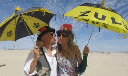Christine and Beto at Burning Man in 2015.