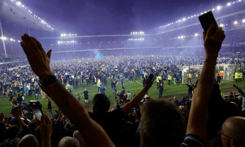 The scenes at Goodison as Everton stay up.
