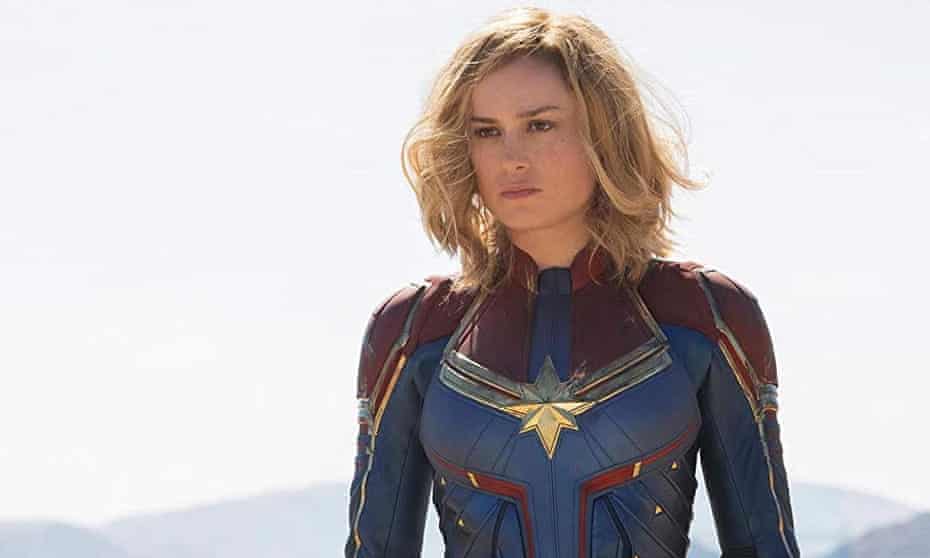 Skrull-crusher … Brie Larson as Captain Marvel.