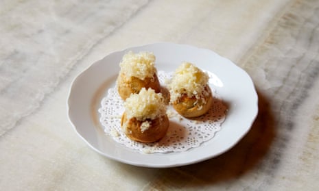 Pickled walnuts give a crunchiness to comté gougeres.