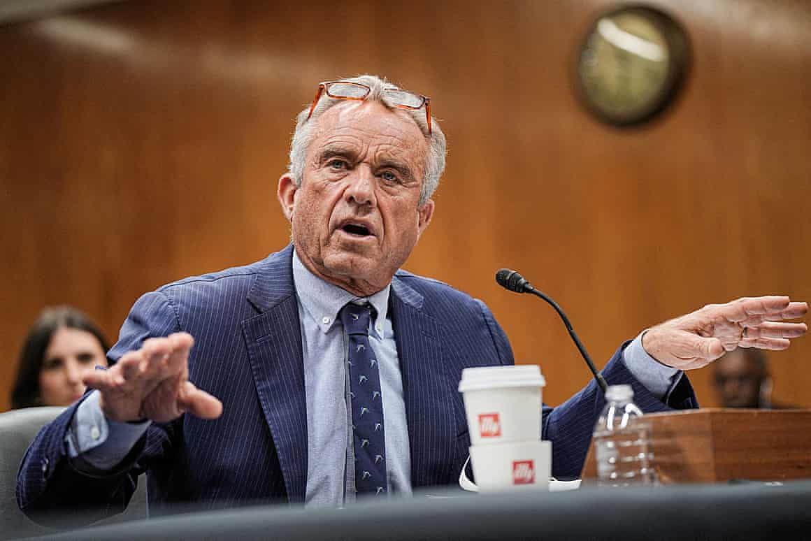 Robert F Kennedy Jr testifies during a Senate hearing, on 20 May.