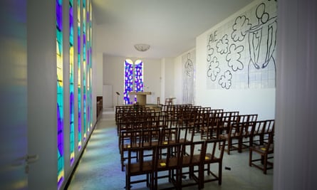 Vence, France. The decoration of Henry Matisse in the Rosary Chapel.2C45KP9 Vence, France. The decoration of Henry Matisse in the Rosary Chapel.