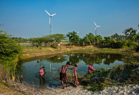 Wind turbines in Bakkhali, India