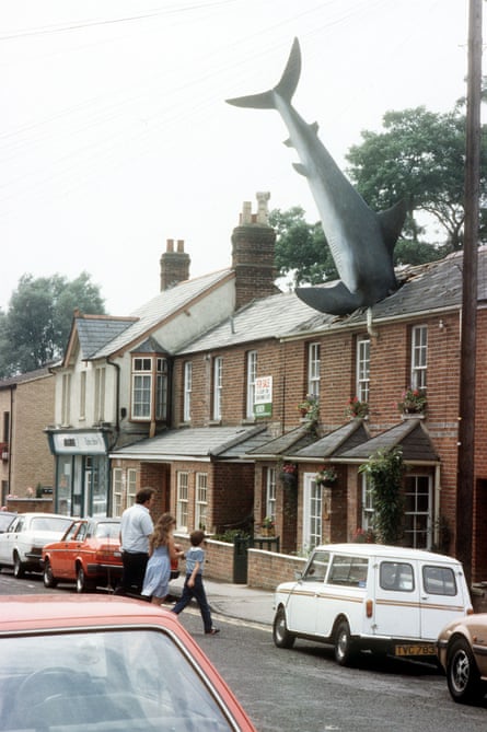 The shark shortly after installation in 1986.