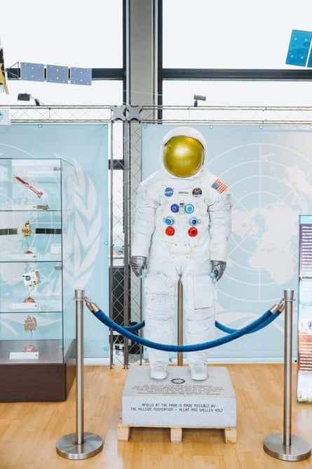 An astronaut suit on display.