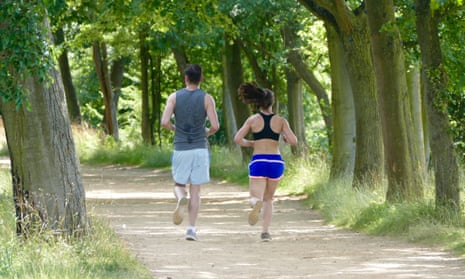 People jogging in a park