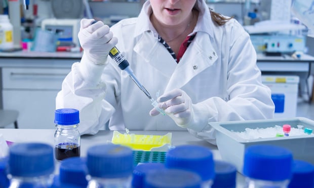 A cancer research scientist at work in a laboratory