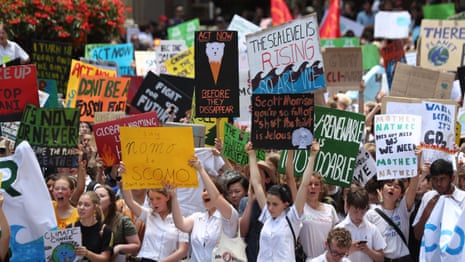 Students rally for action against climate change at Martin Place, Sydney, last year