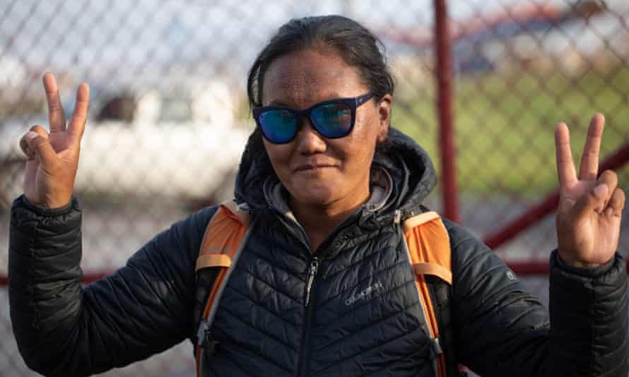 Lhakpa Sherpa on her return to Kathmandu.