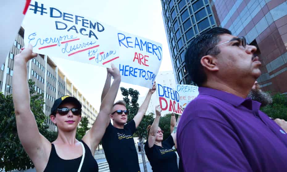 Protesters rally in support of Deferred Action for Childhood Arrivals (Daca) in Los Angeles.