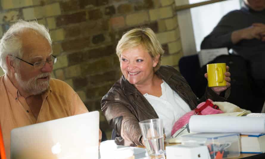 Friedman with Stephen Sondheim in rehearsals for Merrily We Roll Along at the Menier Chocolate Factory in 2012.