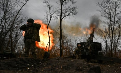 Ukrainian servicemen fire a shell from a 2A65 Msta-B howitzer towards Russian troops, amid Russia's attack on Ukraine, in a frontline in Zaporizhzhia region, Ukraine. 