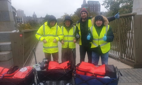 Volunteers for Street Friends out in Aberdeen on Thursday. Director Colin Robertson said he feared for the lives of rough sleepers amid the storm.