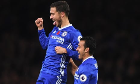 Eden Hazard and Pedro have profited from Chelsea’s switch to a back three.