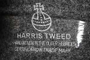 A Harris tweed stamp on fabric
