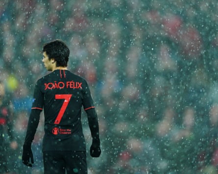 João Félix, pictured in action for Atlético Madrid against Liverpool in 2020