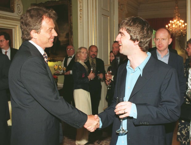 Celebrity summit … Tony Blair and Noel Gallagher at No 10.