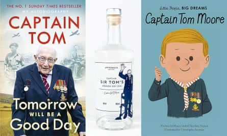 Two of Captain Tom’s books, and a tribute gin.
