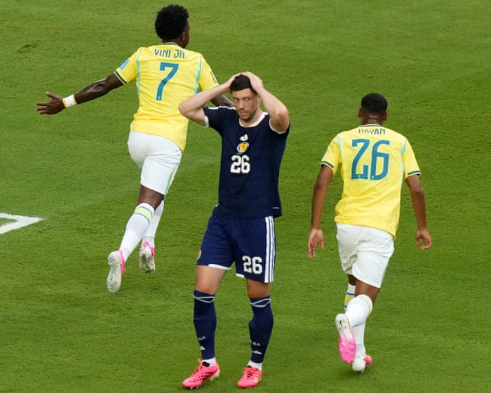 Scotland’s World Cup dream hanging by a thread after Vinícius sparks Brazil victory