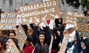 Anti-Adani protesters march in Brisbane.