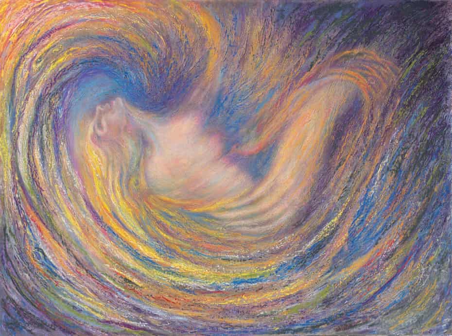 My Portrait’s Dream, pastel over watercolour, by Kim Novak.