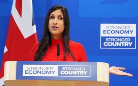 Conservative shadow energy secretary Claire Coutinho speaking during a press conference at iNHouse Communications, Smith Square, central London.