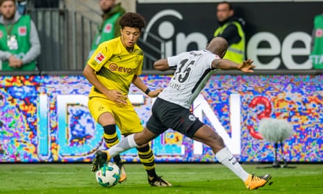 Jadon Sancho became the the first Englishman in history to pull on Borussia Dortmund’s black-and-yellow shirt.