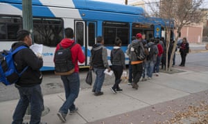 Migrants making their way to El Paso Sun Metro buses after being dropped off in downtown El Paso by Immigration and Customs Enforcement late in the afternoon on Christmas day. 7668.jpg?width=300&quality=85&auto=forma