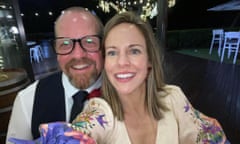 Melissa Noble with brother Shawn, pictured 2023 at brother Michael's wedding