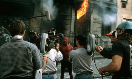 Tobey Maguire as Spider-Man in director Sam Raimi's 2002 film