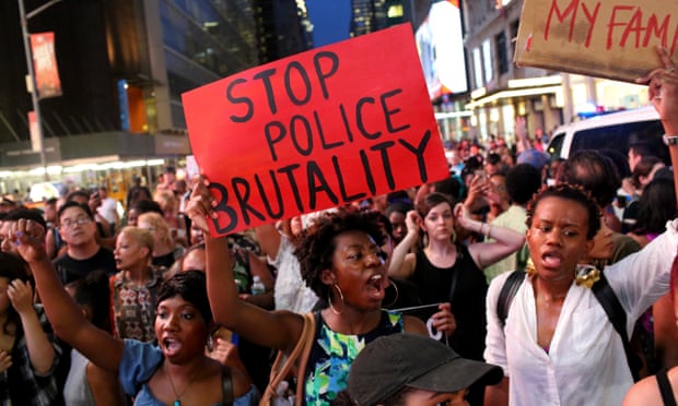 Activists march in New York City in protest to the recent fatal shootings of two black men by police: Alton Sterling and Philando Castile.