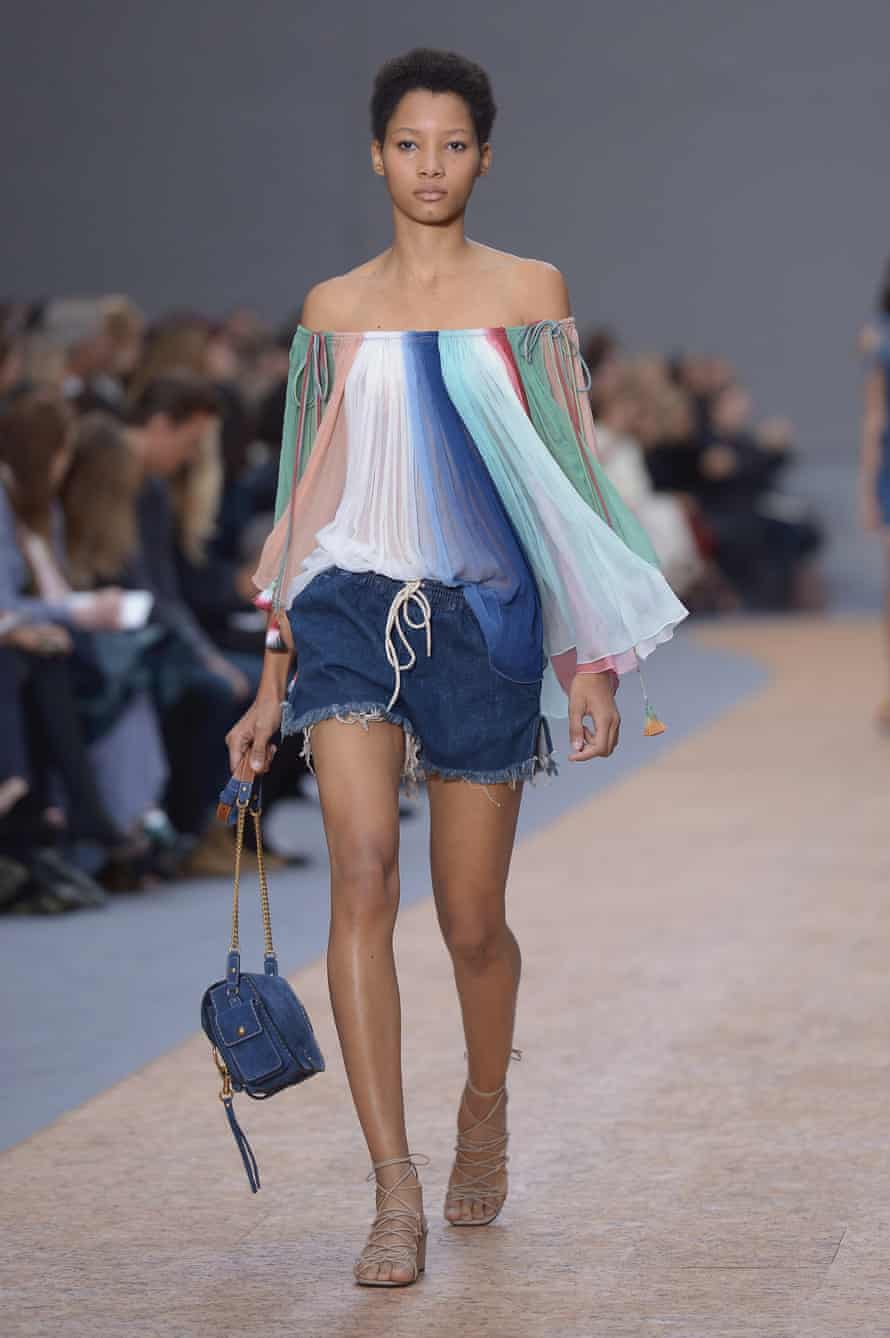 A model on the Chloe catwalk for spring/summer 2016.