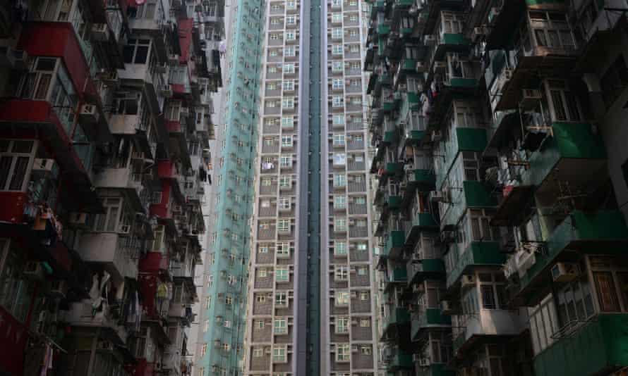 A general view shows residential estates in Hong Kong