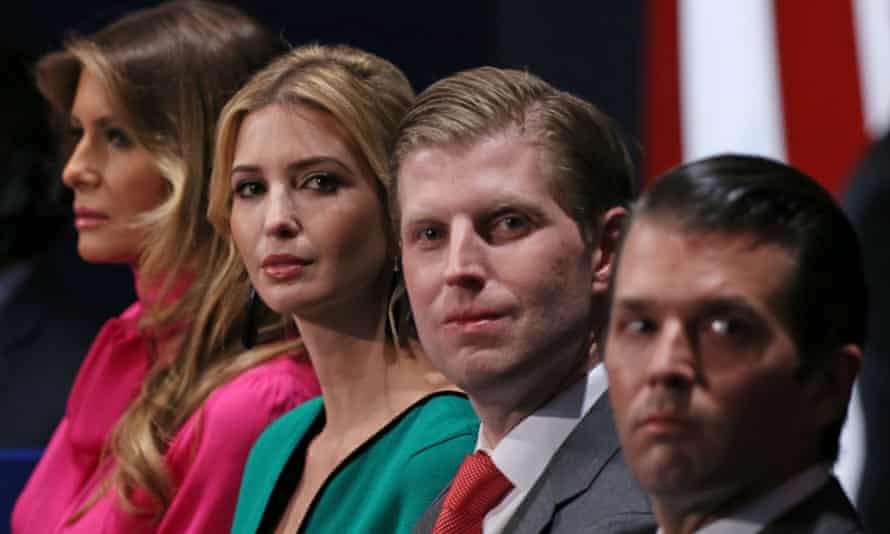 Melania Trump with Ivanka, Eric and Donald Jr in 2016.