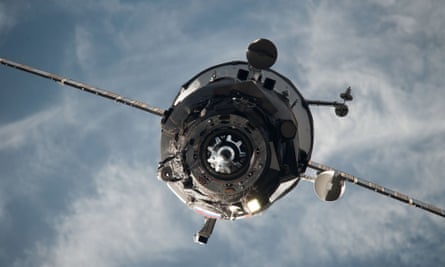 A Progress resupply vehicle approaching the ISS