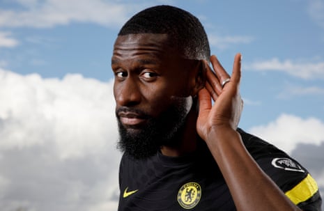 Antonio Rüdiger, pictured at Chelsea’s training ground this week