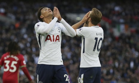Dele Alli, left, and Harry Kane react as a Spurs chance is wasted in the 0-0 draw against Swansea at Wembley