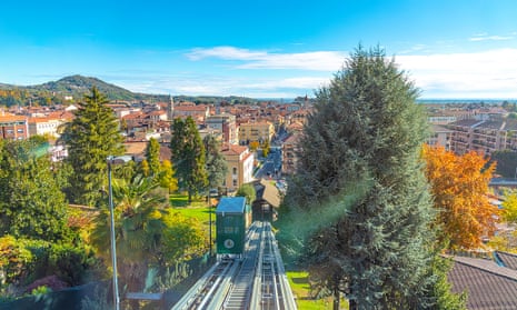 Biella funicular connects the historic neighborhood of Piazzo