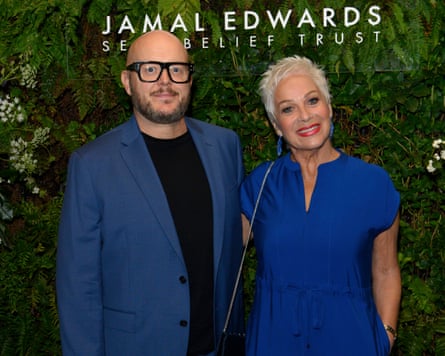 Denise Welch standing next to Lincoln Townley at a gala dinner for the Jamal Edwards Self Belief Trust