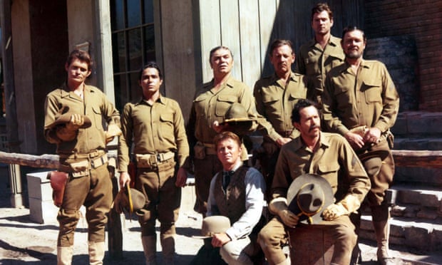 Bo Hopkins, far left, in The Wild Bunch (1969) as Crazy Lee.