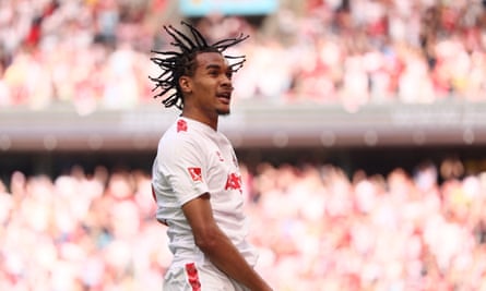 Teenager Damion Downs celebrates after scoring the final goal in the 3-2 victory.