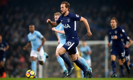 Harry Kane surges forward in search of an equaliser.