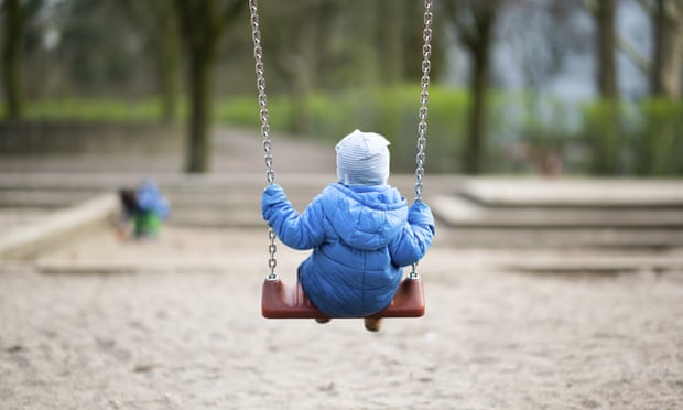 A toddler in a Hamburg playground