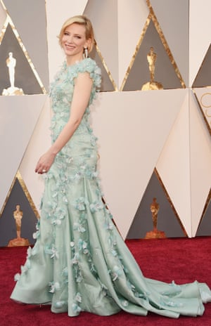 Cate Blanchett is A Serious Actor and so it’s a bit of a surprise she’s gone a bit off script here: this Armani meets a turquoise Big Bird is a winner.