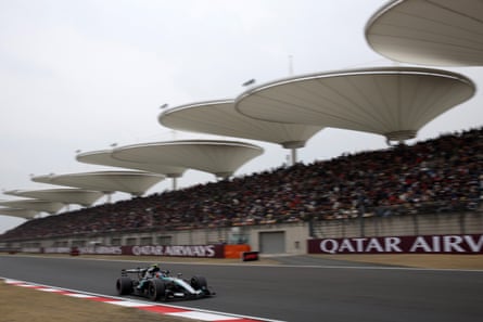 Antonelli speeds past at the Shanghai International Circuit.