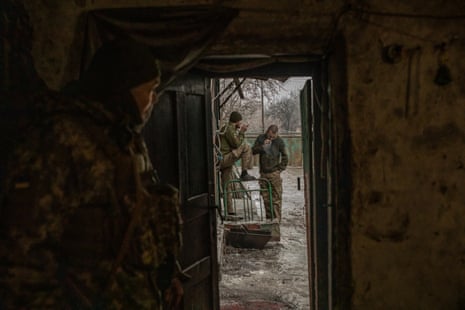 Soldiers at their base near Avdiivka